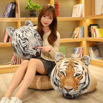Pillow Simulation Tiger Head Plush Toy Sofa Pillow