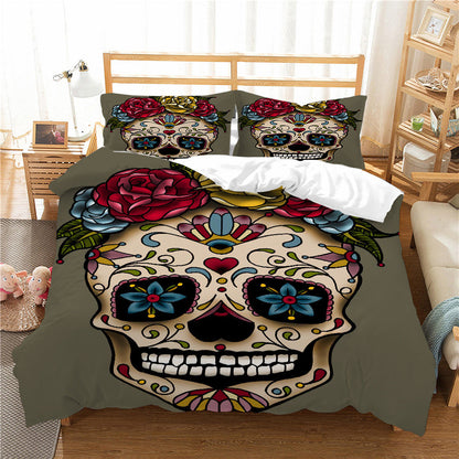 3D Printed Skull Printed Three-piece Home Textile Set    Home Decor Supply | Online Retail | ShoreShopper.com