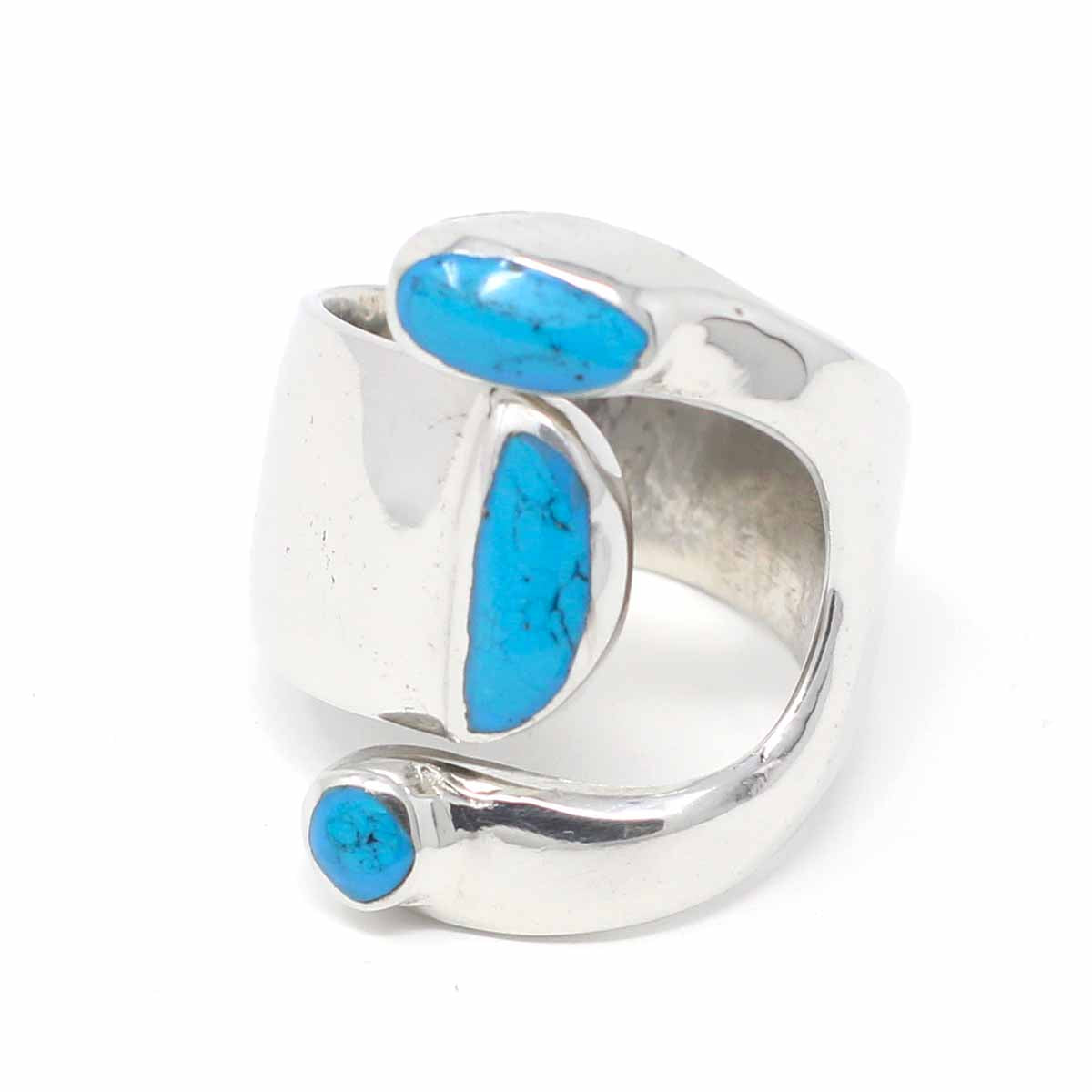 Alpaca Silver Wrap Ring, Turquoise - Size 8    Home Decor Supply | Online Retail | ShoreShopper.com