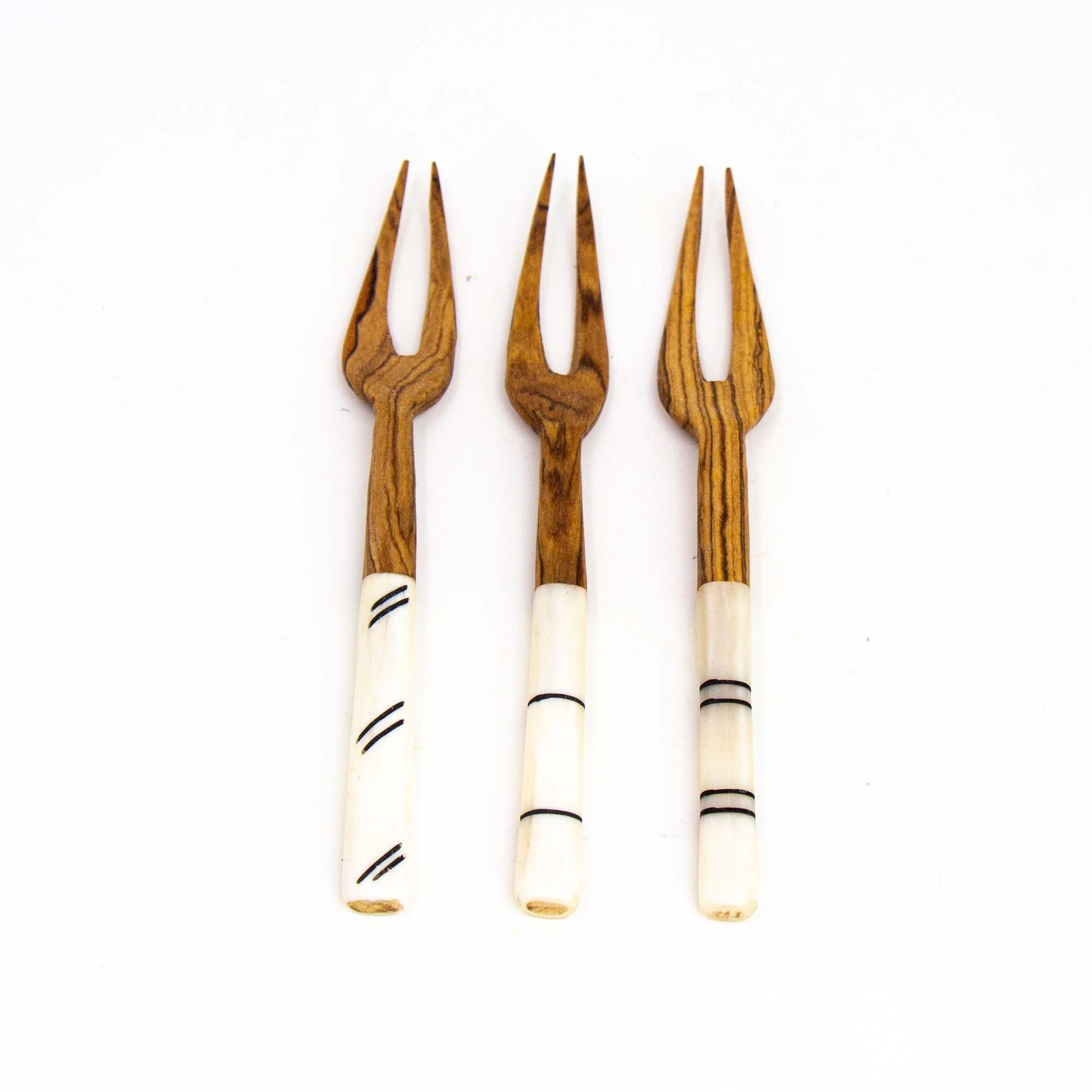 Simple Batik Olive Wood Fork Set of 3    Home Decor Supply | Online Retail | ShoreShopper.com