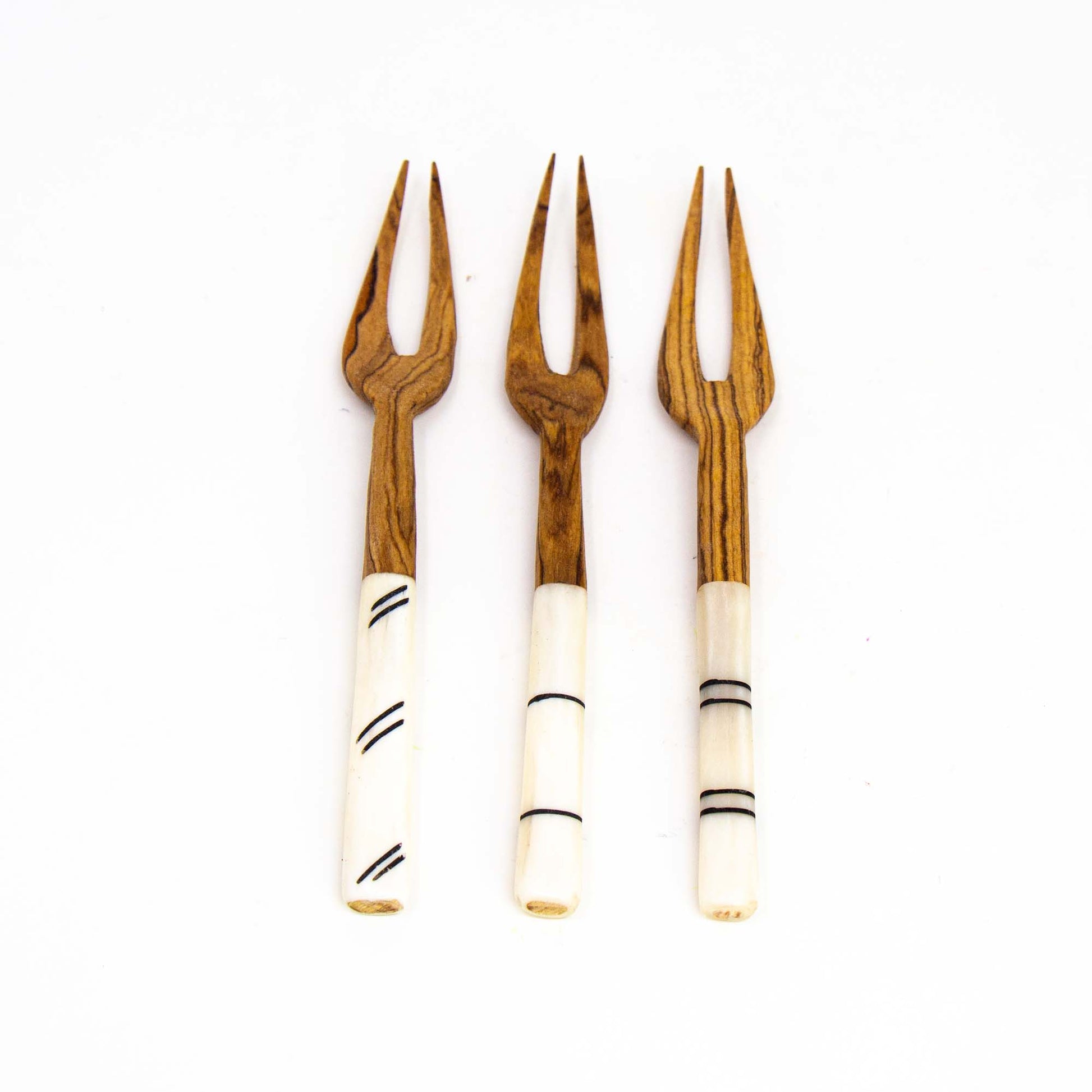 Simple Batik Olive Wood Fork Set of 3    Home Decor Supply | Online Retail | ShoreShopper.com