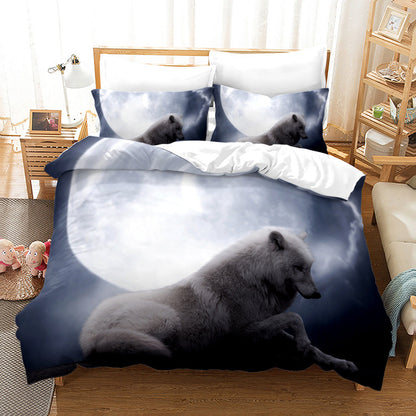 Bed Home Textile Wolf Digital Printed Three-piece Set    Home Decor Supply | Online Retail | ShoreShopper.com