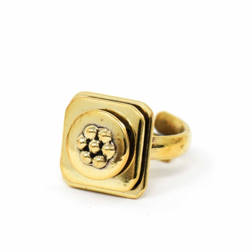 Floral Abstract Adjustable Brass Ring    Home Decor Supply | Online Retail | ShoreShopper.com