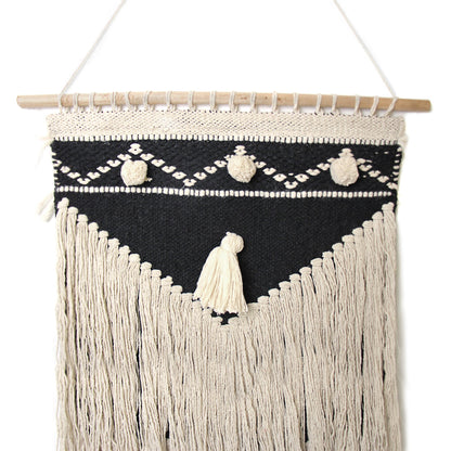 Handwoven Boho Wall Hanging, Charcoal & Cream    Home Decor Supply | Online Retail | ShoreShopper.com