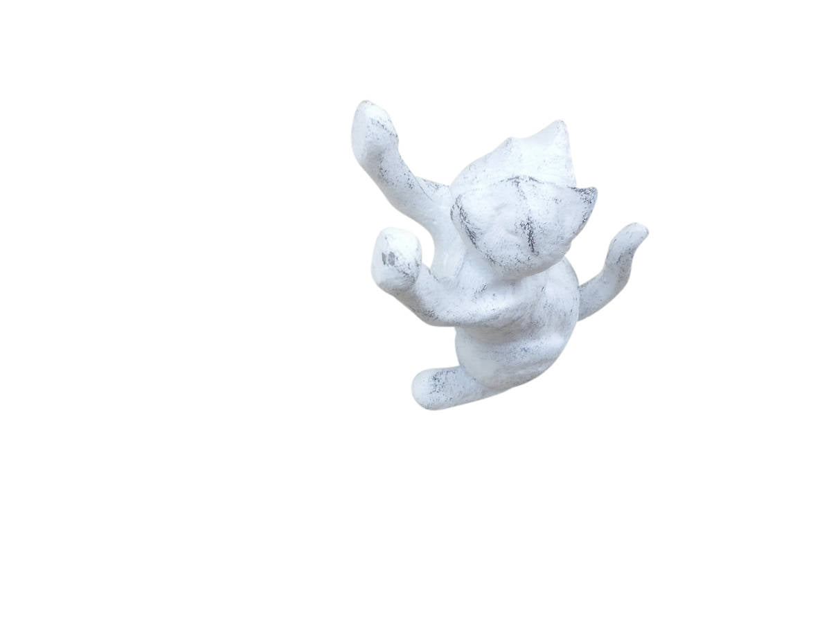 Whitewashed Cast Iron Cat Door Stopper 5""    Home Decor Supply | Online Retail | ShoreShopper.com