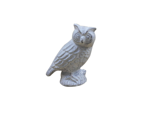 Whitewashed Cast Iron Owl Metal Door Stop 6""    Home Decor Supply | Online Retail | ShoreShopper.com