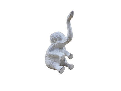 Whitewashed Cast Iron Elephant Metal Door Stop 8""    Home Decor Supply | Online Retail | ShoreShopper.com