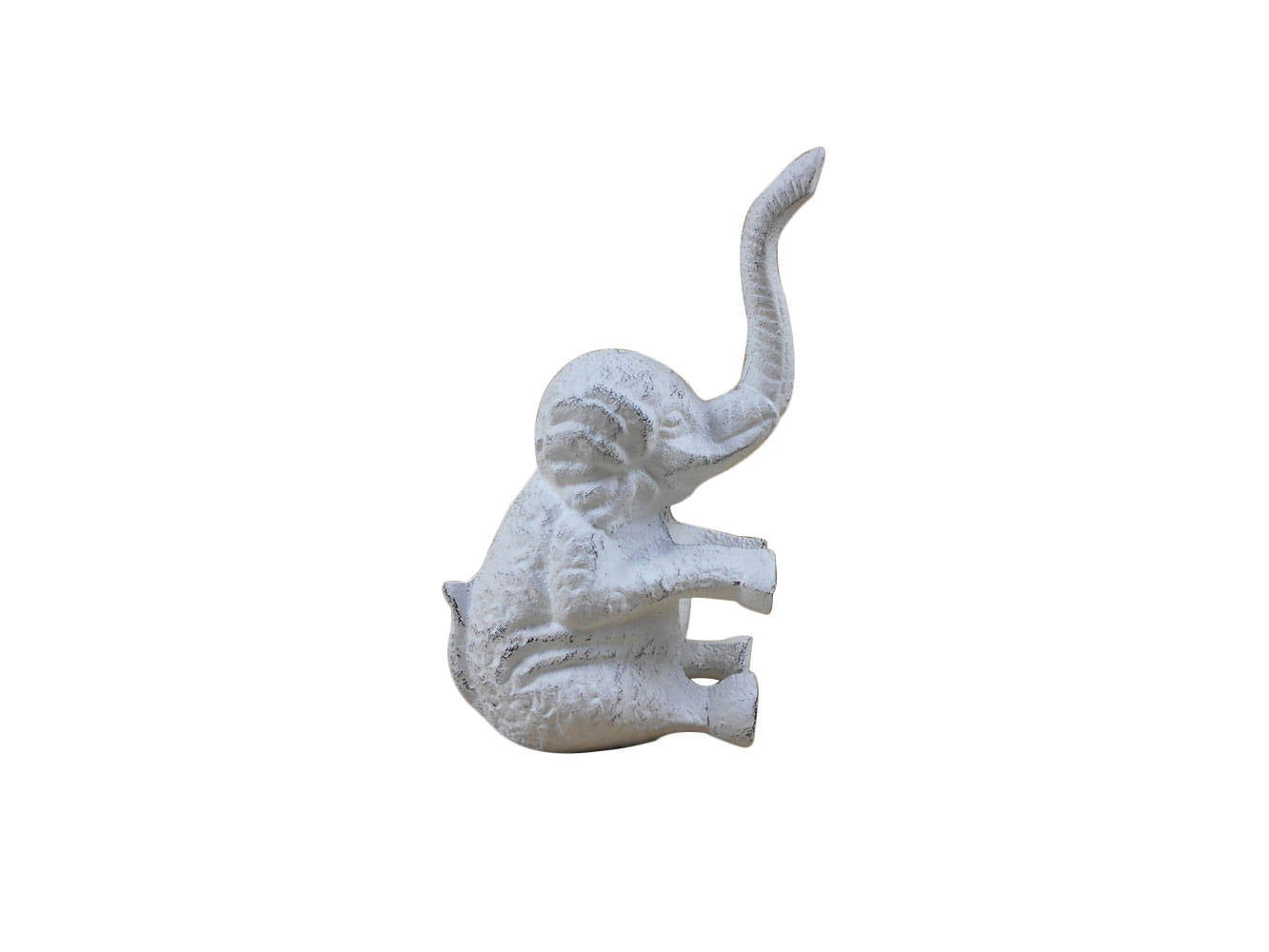 Whitewashed Cast Iron Elephant Metal Door Stop 8""    Home Decor Supply | Online Retail | ShoreShopper.com