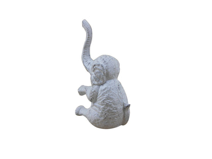 Whitewashed Cast Iron Elephant Metal Door Stop 8""    Home Decor Supply | Online Retail | ShoreShopper.com