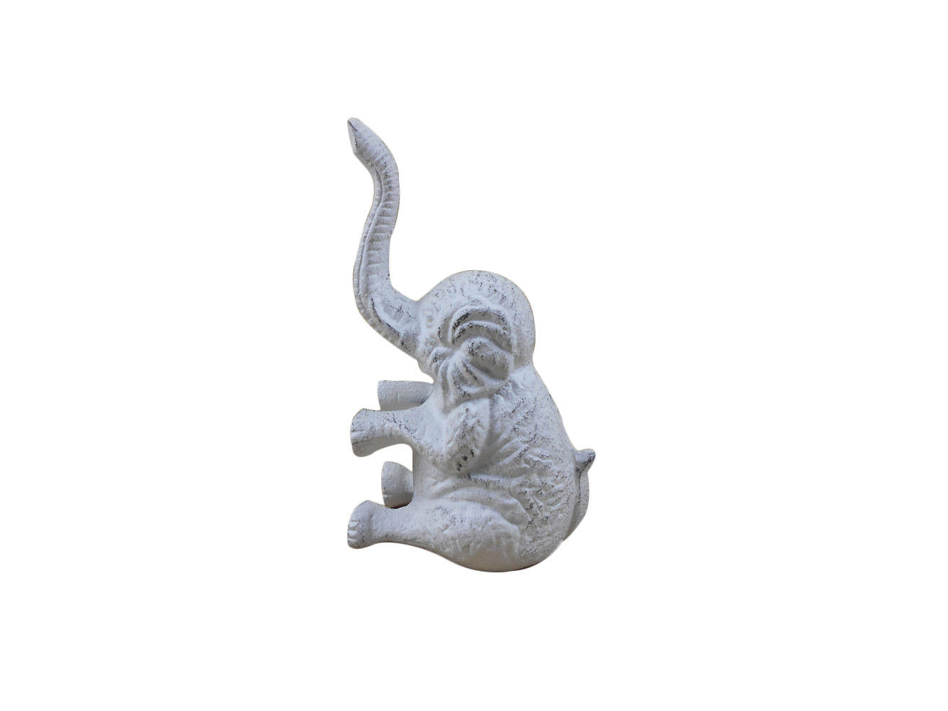 Whitewashed Cast Iron Elephant Metal Door Stop 8""    Home Decor Supply | Online Retail | ShoreShopper.com