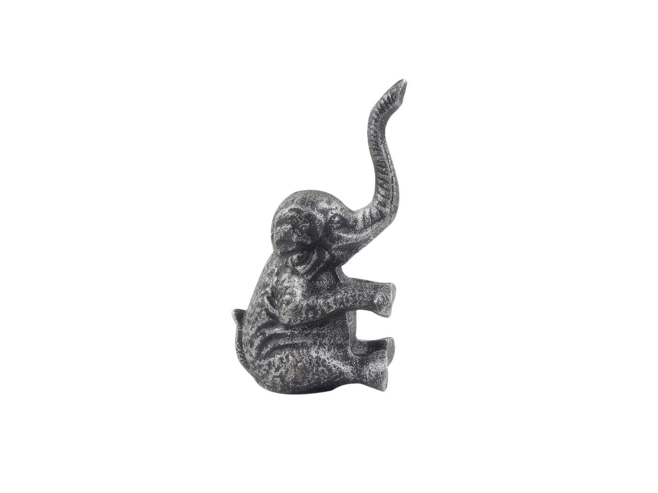 Rustic Silver Cast Iron Elephant Metal Door Stop 8""    Home Decor Supply | Online Retail | ShoreShopper.com