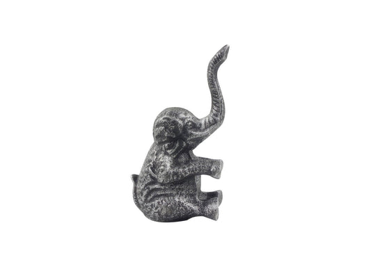 Rustic Silver Cast Iron Elephant Metal Door Stop 8""    Home Decor Supply | Online Retail | ShoreShopper.com