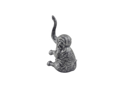 Rustic Silver Cast Iron Elephant Metal Door Stop 8""    Home Decor Supply | Online Retail | ShoreShopper.com