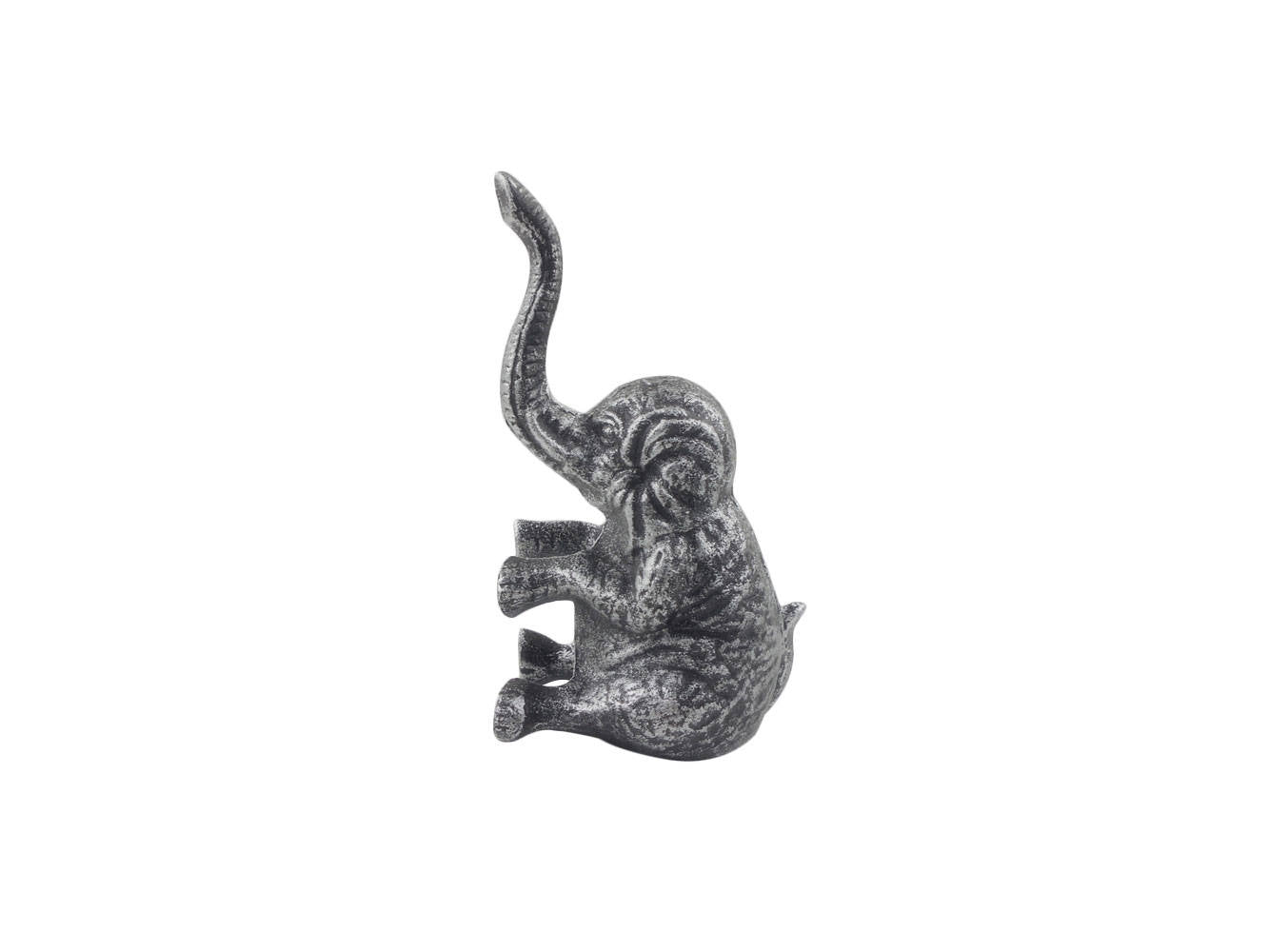 Rustic Silver Cast Iron Elephant Metal Door Stop 8""    Home Decor Supply | Online Retail | ShoreShopper.com