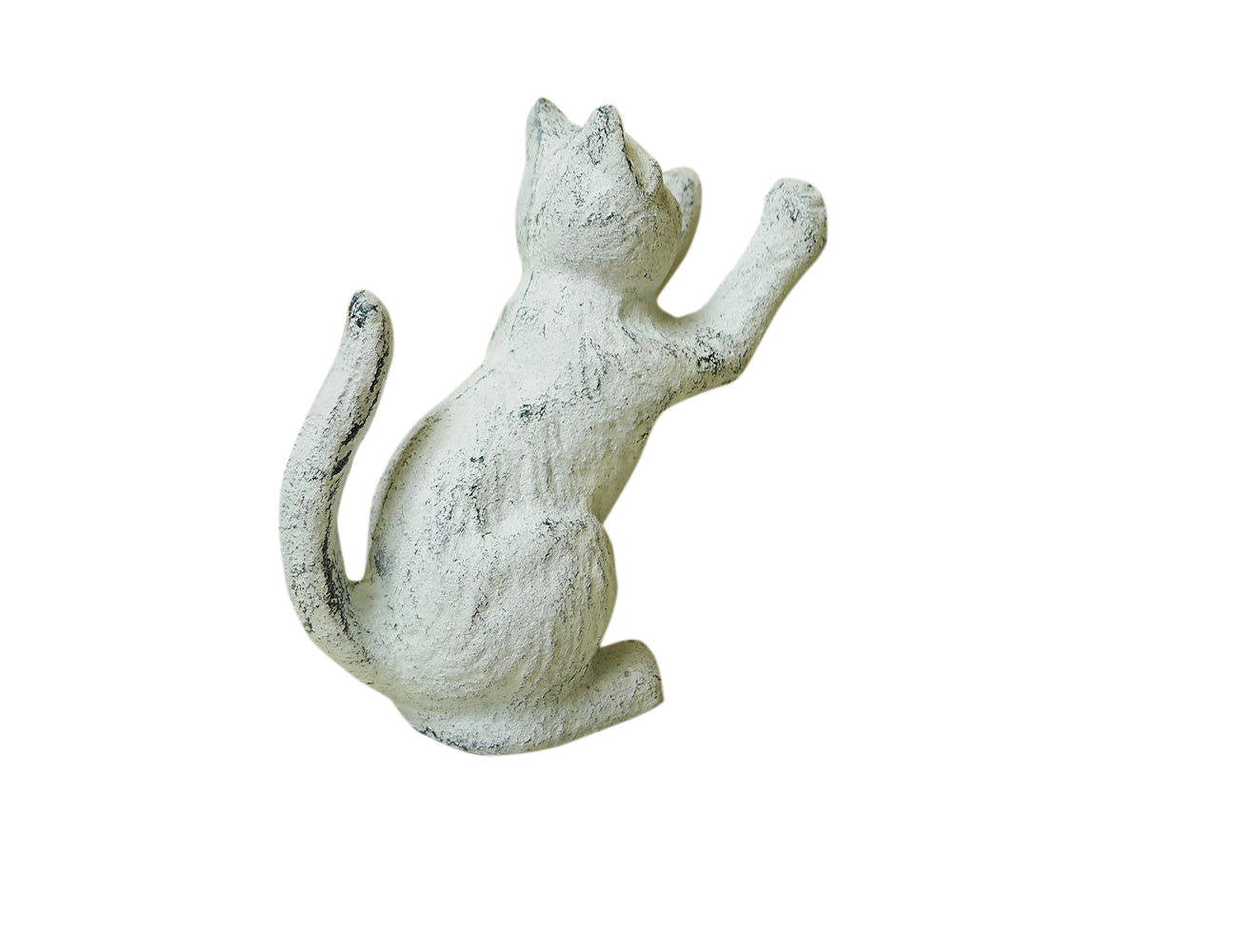 Whitewashed Cast Iron Cat Door Stopper 5""    Home Decor Supply | Online Retail | ShoreShopper.com