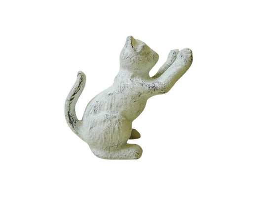 Whitewashed Cast Iron Cat Door Stopper 5""    Home Decor Supply | Online Retail | ShoreShopper.com