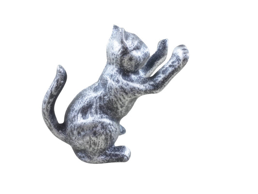 Rustic Silver Cast Iron Cat Door Stopper 5""    Home Decor Supply | Online Retail | ShoreShopper.com