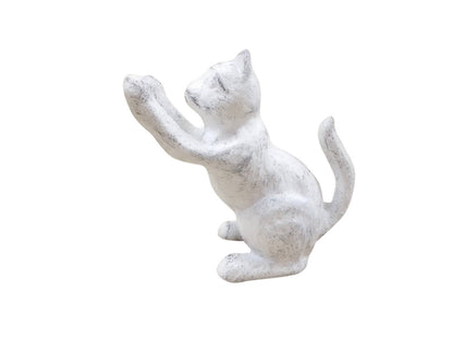 Whitewashed Cast Iron Cat Door Stopper 5""    Home Decor Supply | Online Retail | ShoreShopper.com