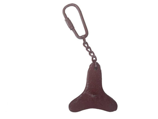 Red Whitewashed Cast Iron Propeller Key Chain 5""    Home Decor Supply | Online Retail | ShoreShopper.com