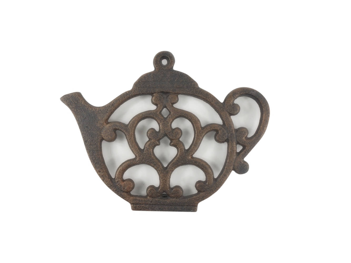 Rustic Copper Cast Iron Round Teapot Trivet 8""    Home Decor Supply | Online Retail | ShoreShopper.com