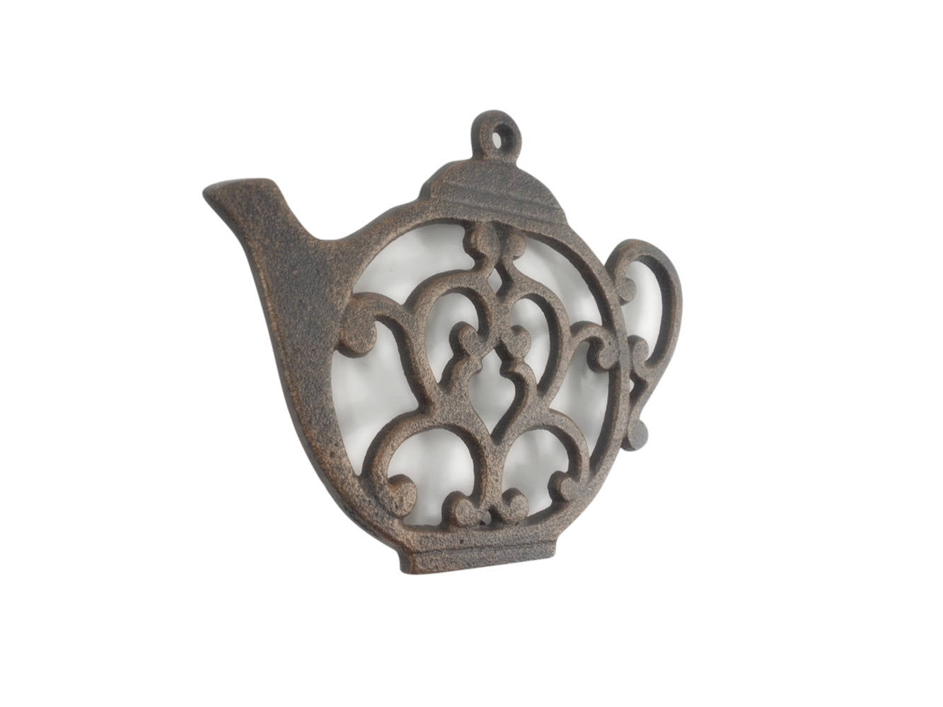 Rustic Copper Cast Iron Round Teapot Trivet 8""    Home Decor Supply | Online Retail | ShoreShopper.com