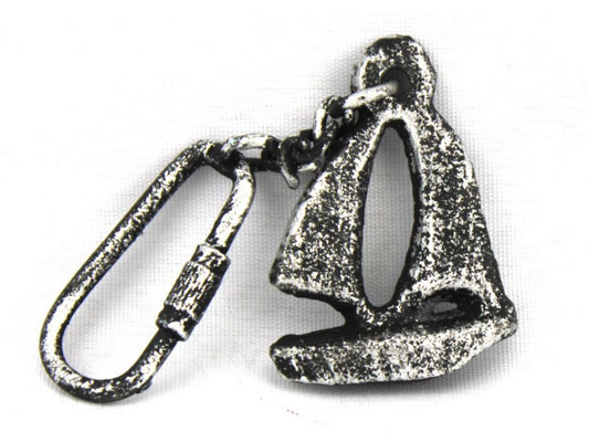 Antique Silver Cast Iron Sailboat Key Chain 5""    Home Decor Supply | Online Retail | ShoreShopper.com