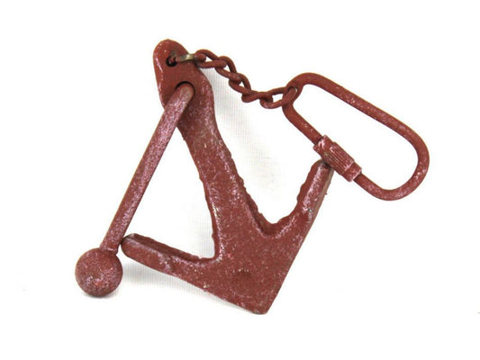 Red Whitewashed Cast Iron Anchor Key Chain 5""    Home Decor Supply | Online Retail | ShoreShopper.com