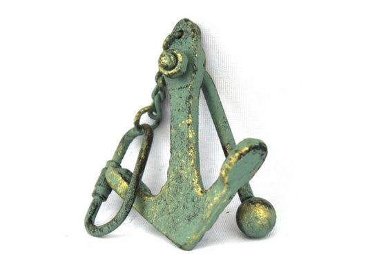 Antique Bronze Cast Iron Anchor Key Chain 5""    Home Decor Supply | Online Retail | ShoreShopper.com