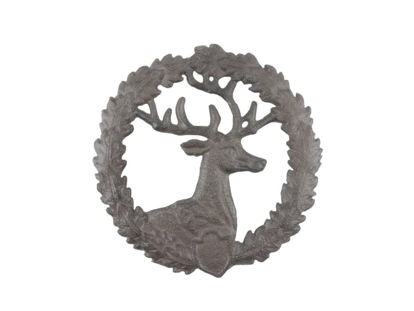Cast Iron Deer and Wreath Kitchen Trivet 8""    Home Decor Supply | Online Retail | ShoreShopper.com