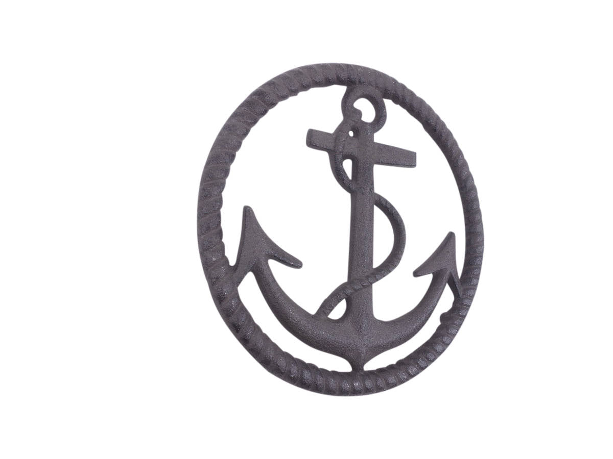 Cast Iron Anchor and Rope Nautical Kitchen Trivet 7""    Home Decor Supply | Online Retail | ShoreShopper.com