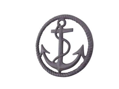 Cast Iron Anchor and Rope Nautical Kitchen Trivet 7""    Home Decor Supply | Online Retail | ShoreShopper.com