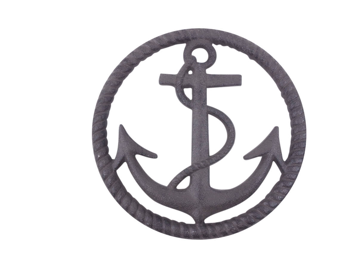 Cast Iron Anchor and Rope Nautical Kitchen Trivet 7""    Home Decor Supply | Online Retail | ShoreShopper.com