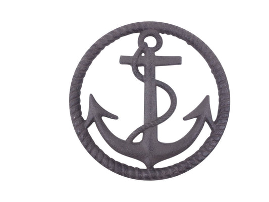 Cast Iron Anchor and Rope Nautical Kitchen Trivet 7""    Home Decor Supply | Online Retail | ShoreShopper.com
