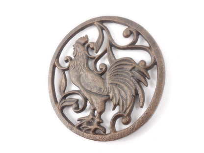 Rustic Copper Cast Iron Rooster Trivet 8""    Home Decor Supply | Online Retail | ShoreShopper.com