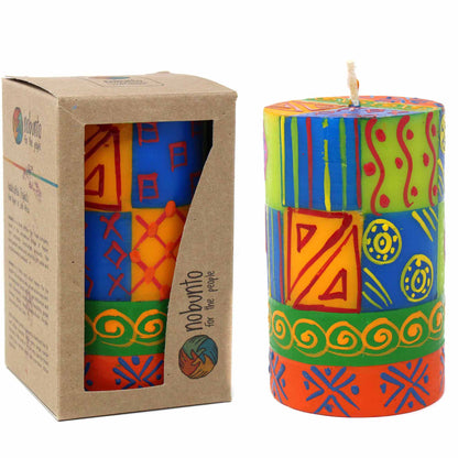 Single Boxed Hand-Painted Pillar Candle - Shahida Design - Nobunto    Home Decor Supply | Online Retail | ShoreShopper.com