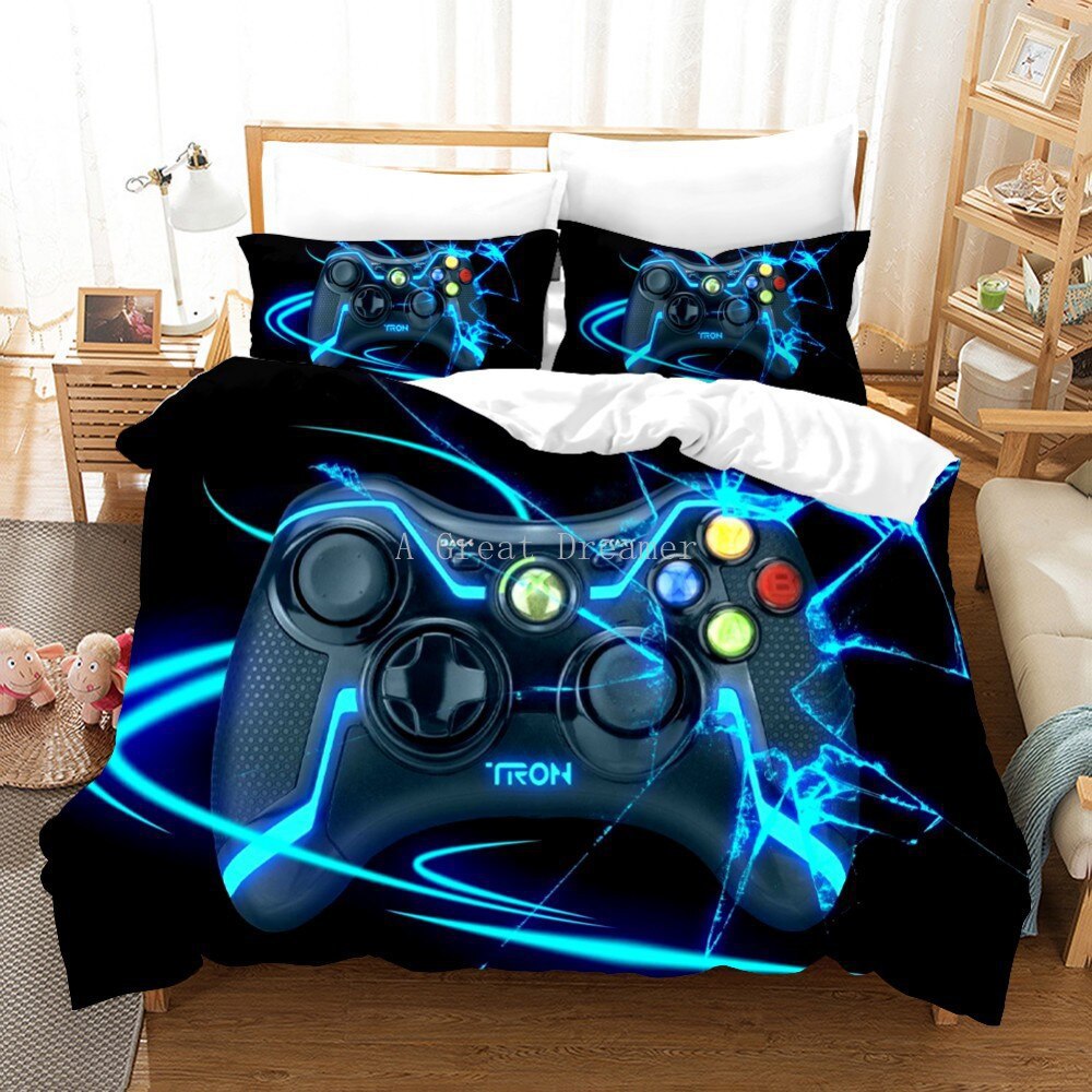 Digital 3D Game Controller Pattern Printed Bedding Three-Piece Set    Home Decor Supply | Online Retail | ShoreShopper.com