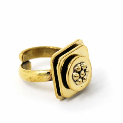 Floral Abstract Adjustable Brass Ring    Home Decor Supply | Online Retail | ShoreShopper.com