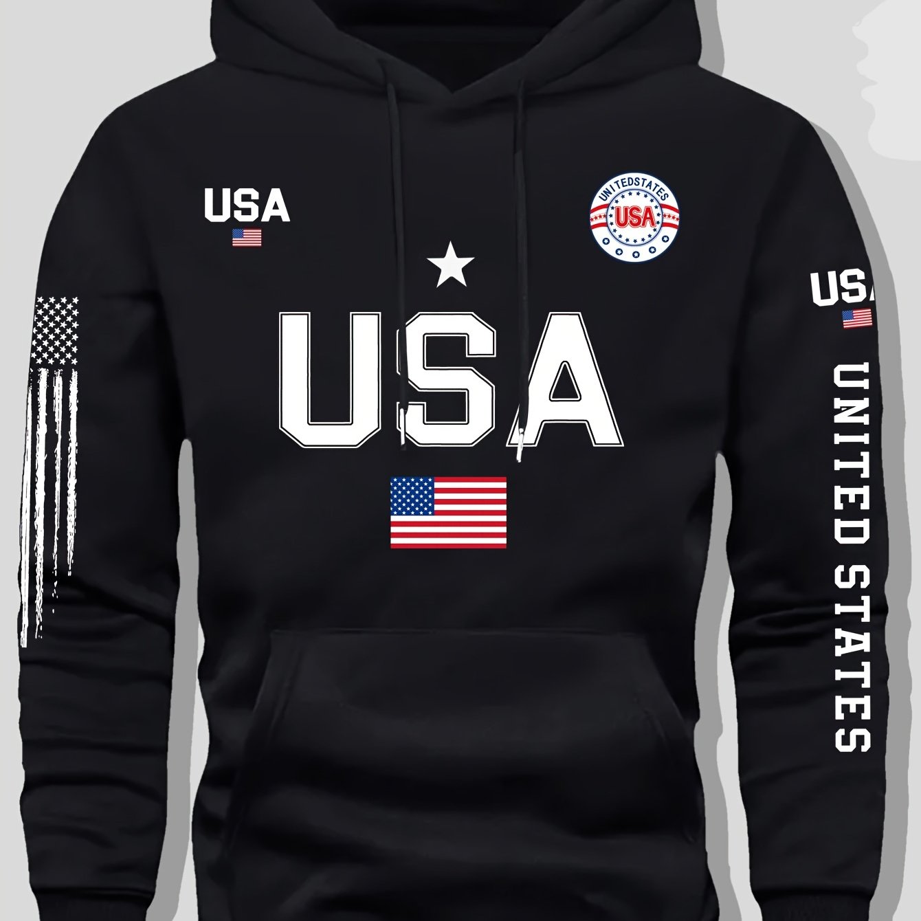 Fleece Hoodie Featuring a USA Flag Design    Home Decor Supply | Online Retail | ShoreShopper.com