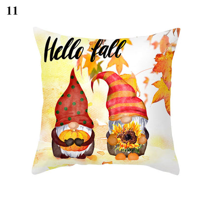 Maple Pumpkin Print Thanksgiving Peach Skin Pillowcase    Home Decor Supply | Online Retail | ShoreShopper.com