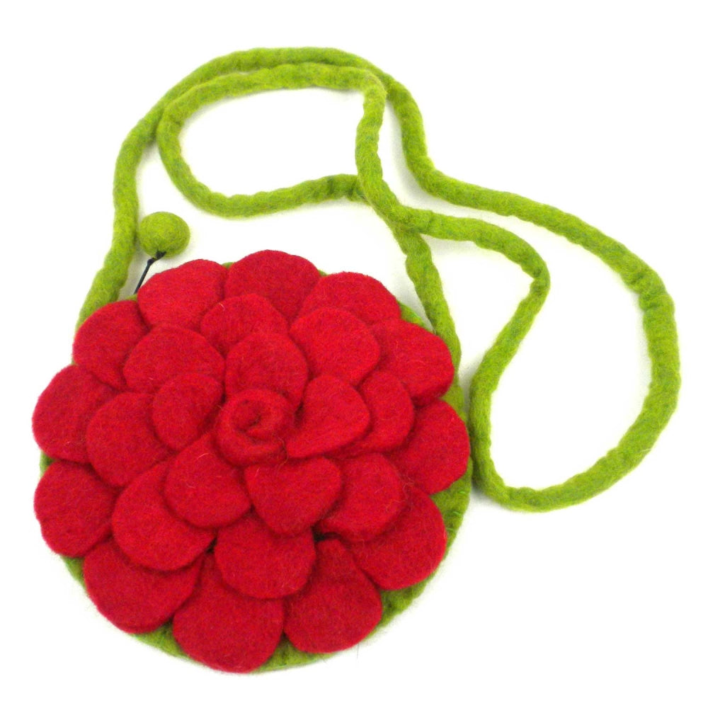 Rose Felt Purse Red - Global Groove (P)    Home Decor Supply | Online Retail | ShoreShopper.com