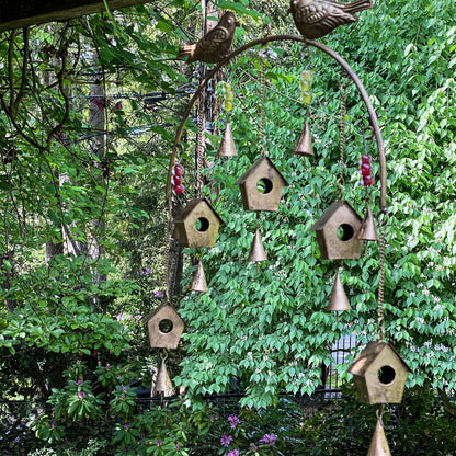 Handcrafted Bird Chime, Recycled Iron and Glass Beads    Home Decor Supply | Online Retail | ShoreShopper.com
