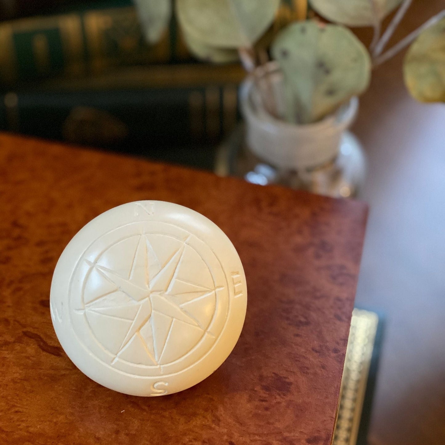 Compass Soapstone Sculpture, Natural Stone    Home Decor Supply | Online Retail | ShoreShopper.com