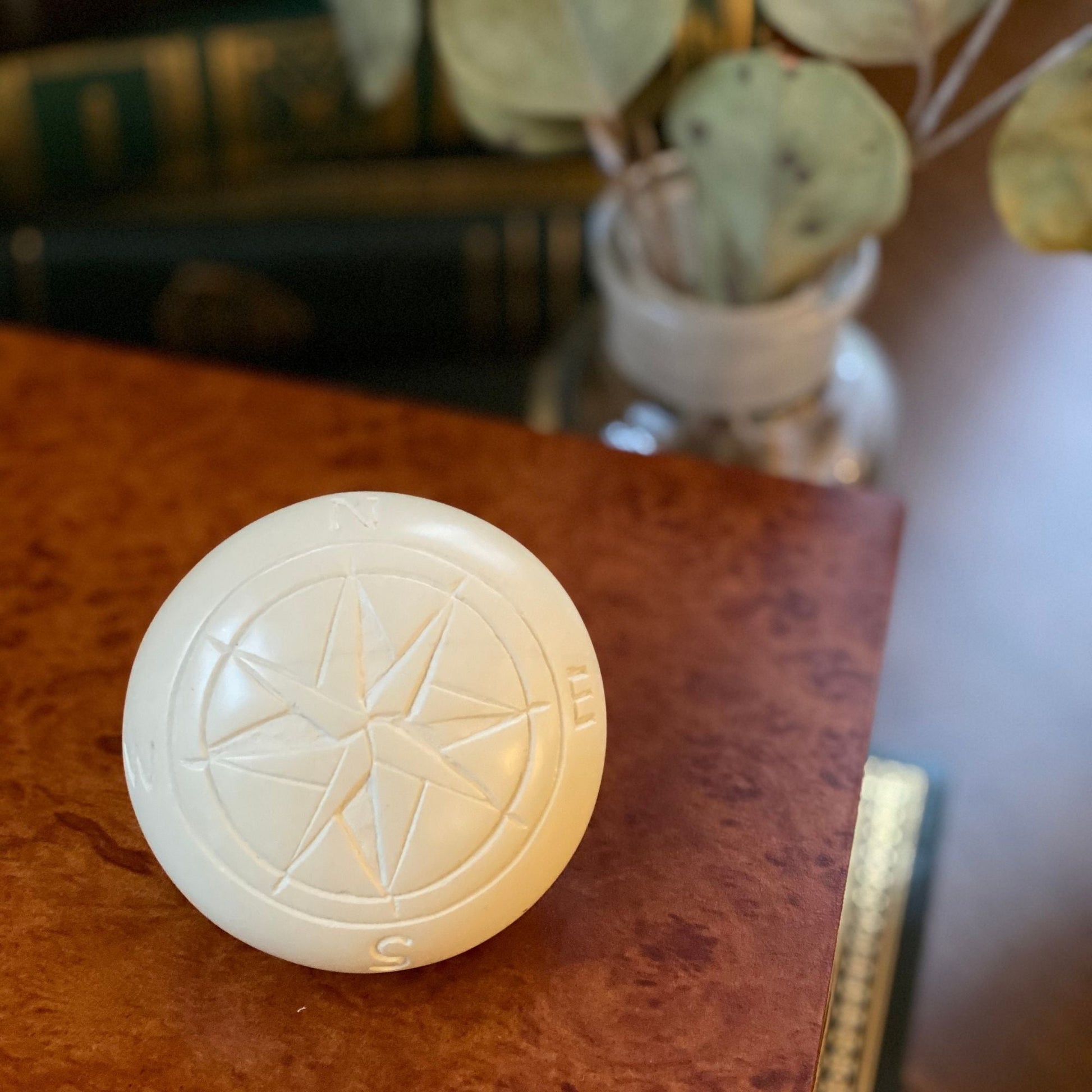 Compass Soapstone Sculpture, Natural Stone    Home Decor Supply | Online Retail | ShoreShopper.com