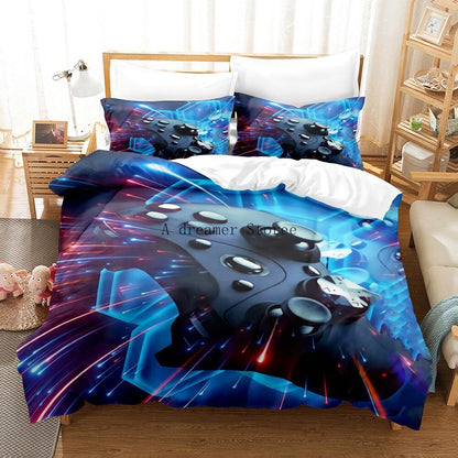 Digital 3D Game Controller Pattern Printed Bedding Three-Piece Set    Home Decor Supply | Online Retail | ShoreShopper.com