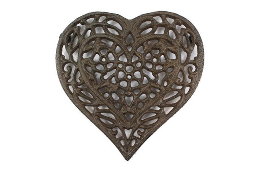 Cast Iron Heart Shaped Trivet 7""    Home Decor Supply | Online Retail | ShoreShopper.com