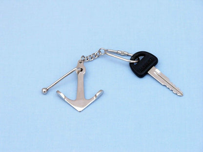 Chrome Admiralty Anchor Key Chain 6""    Home Decor Supply | Online Retail | ShoreShopper.com