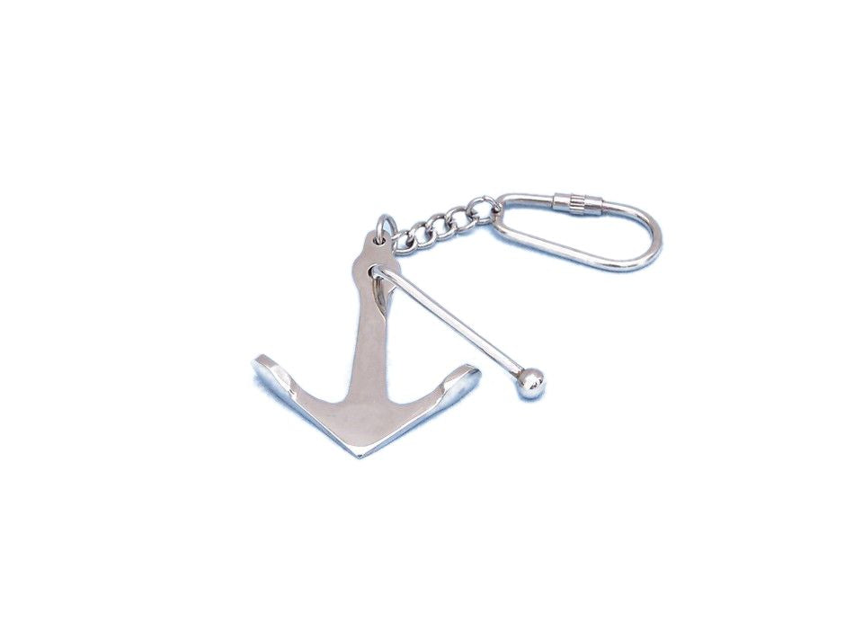 Chrome Admiralty Anchor Key Chain 6""    Home Decor Supply | Online Retail | ShoreShopper.com