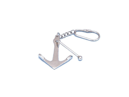 Chrome Admiralty Anchor Key Chain 6""    Home Decor Supply | Online Retail | ShoreShopper.com