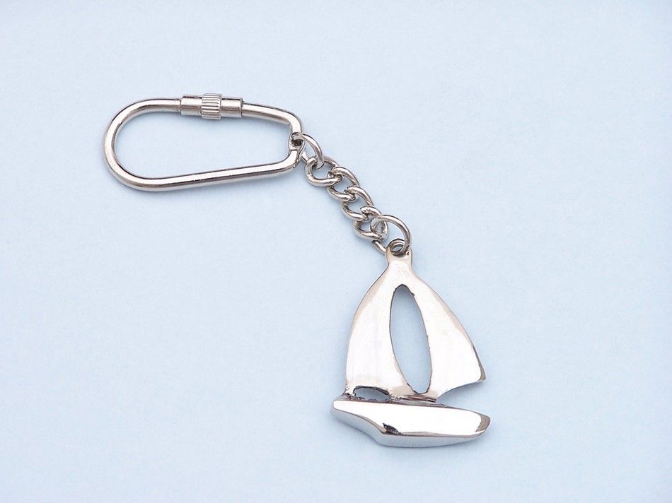 Chrome Yacht Key Chain 5""    Home Decor Supply | Online Retail | ShoreShopper.com