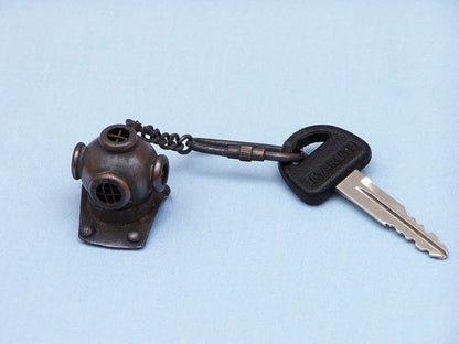 Antique Copper Diving Helmet Key Chain 5""    Home Decor Supply | Online Retail | ShoreShopper.com